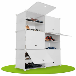 Juskys Schuhschrank mit 6 Würfel & Türen - Kunststoff Schrank für bis 24 Paar Schuhe Angebot bei HelloDeals
