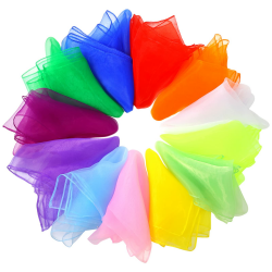 🌈 Fanshiontide 12 Stück Jongliertücher, 60x60cm Square Bunte Tanz Chiffontücher 🎭 Angebot bei HelloDeals