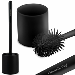Cleangang® Klobürste Toilettenbürste WC Bürste Schwarz Silikon mit Klobürstenhalter Set Angebot bei HelloDeals