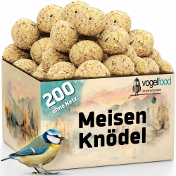 Samore 200 Stück (a 90g = 18 kg) Meisenknödel ohne Netz Vogelfutter Wildvogelfutter Meisenkugeln Ganzjahresfutter Fettfutter Angebot bei HelloDeals
