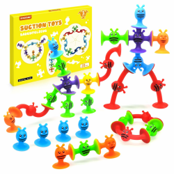 🧩 ECHOCUBE Saugspielzeug: 28 Stück Silikon Saugnapf Badespielzeug für Kinder 👦👧 Angebot bei HelloDeals