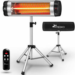 🔥🌞 TRESKO Infrarot Heizstrahler 2500W mit Fernbedienung | Wärmestrahler elektrisch mit 3 Heizstufen Angebot bei HelloDeals