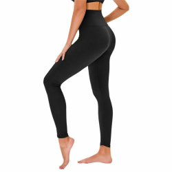 TNNZEET High Waist Leggings Damen Elastische Leggins Weiche Sporthose für Sport Gym S-M B-schwarz 👖🏋️‍♀️ Angebot bei HelloDeals