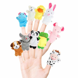 DERAYEE Finger-Puppen Set - Kinder Fingerspielzeug 🐻🐭🐰🐼🐘🦛🐄🐶🦆🐸 Angebot bei HelloDeals