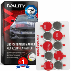 IVALITY® 100% Clean | Magnet Kennzeichenhalter hinter der Stoßstange für 1 Kennzeichen Angebot bei HelloDeals