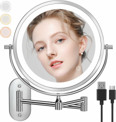 Auxmir Kosmetikspiegel mit Beleuchtung, 1X/10X Vergrößerung, Wiederaufladbar 🔋 Angebot bei HelloDeals