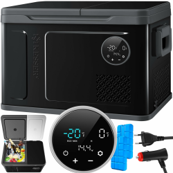 KESSER® Kompressor Kühlbox 2in1 Doppelzone Kühl & Gefrierfach ❄️ Elektrische Gefrierbox mit 2x Kühlakkus & LED-Touch-Bedienung Angebot bei HelloDeals