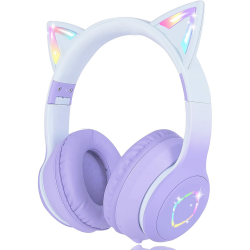 🐱 Usoun Kinderkopfhörer Bluetooth | Katzenohr LED Design | Stereo Sound | Bluetooth 5.0 | Faltbar Angebot bei HelloDeals