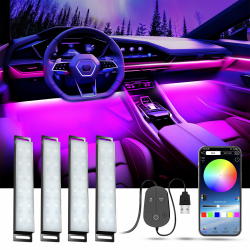 YiLaie LED Innenbeleuchtung Auto 🚗💡🎶 - 16 Millionen Farben, Musikmodus, Farbspeicher Angebot bei HelloDeals