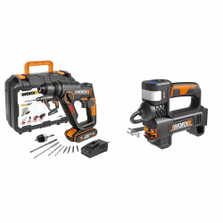 🔨🔧 WORX WX390 Bohrhammer SDS-plus & WX092.9 Akku-Kompressor - 4 in 1: multifunktionale Luftpumpe 🔧🔨 Angebot bei HelloDeals
