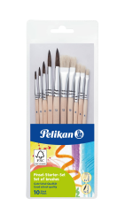 🎨🖌️ Pelikan 700405 Pinsel Starter-Set mit 5 Haar- und 5 Borstenpinseln Angebot bei HelloDeals