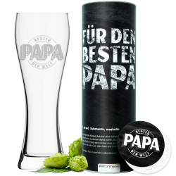 Bester Papa der Welt Weizenglas in Geschenkbox 🍺🎁 Angebot bei HelloDeals