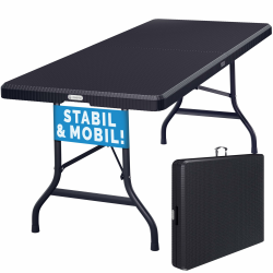 🌿🌞 Casaria® Klappbarer Gartentisch aus Polyrattan 180x75cm 🌿🌞 Angebot bei HelloDeals