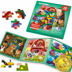 QUOKKA Magnetspiel ab 2-3 Jahre 🚀🦕🚗 - 36-Teilige Puzzle Beschäftigung Im Flugzeug Kleinkind Angebot bei HelloDeals