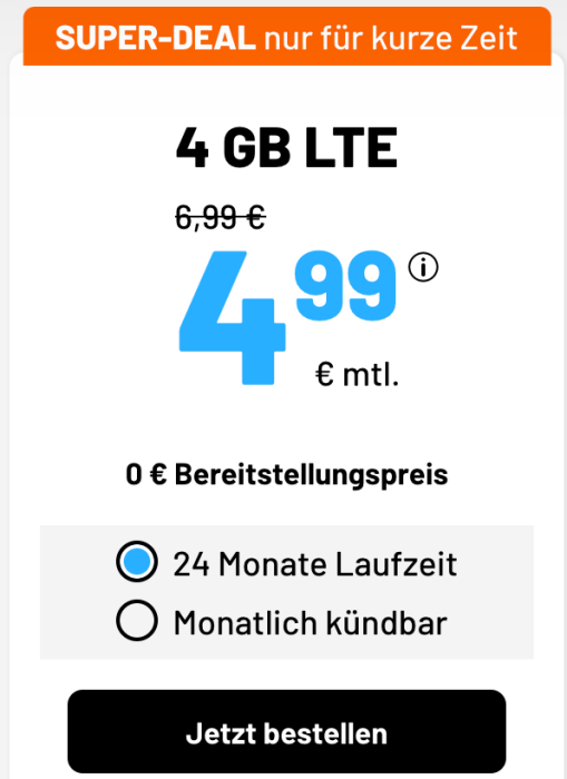 [sim.de] 4 GB LTE Allnet Flat