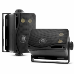 🔊 PYLE AUDIO Wasserdichte Lautsprecher 3.5-Zoll-200-Watt 3-Wege Wetterfeste Mini Box, Schwarz, PLMR24B - Sonderangebot! Angebot bei HelloDeals