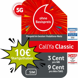 📱 Vodafone Prepaid CallYa Classic | 10 EUR Startguthaben | 5G-Netz | 9 Ct. pro Min/SMS Angebot bei HelloDeals