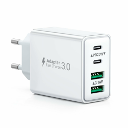 USB C Ladegerät, 40W 4 Ports Schnellladegerät, Mehrfach Stecker Mit Power Adapter Fast Charger Netzteil für iPhone 16 15 14 13 12 11 Pro Max, iPad, Samsung, Handys 📱🔋 Angebot bei HelloDeals
