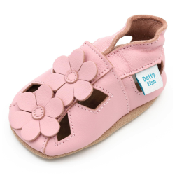 🌸 Dotty Fish Unisex Baby Weichem Leder mit Blumen Sandale 🌸 Angebot bei HelloDeals