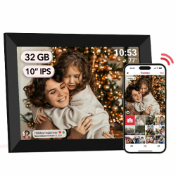 AKImart FRAMEO Digitaler Bilderrahmen WiFi 32GB 10,1 Zoll 1280x800 IPS LCD-Touchscreen 📸🎁 Angebot bei HelloDeals
