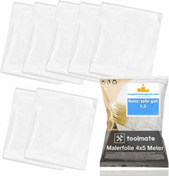 Angebot: 6x Abdeckfolie Maler - extra stark & dick - Malerfolie transparent 4x5 Meter Angebot bei HelloDeals