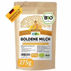 EWL Naturprodukte Bio Goldene Milch 275g - Golden Milk mit Kurkuma, Ingwer, Ashwaganda, Ceylon Zimt, Ceylon Pfeffer, Kokosblütenzucker Angebot bei HelloDeals