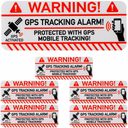 🚨🔒 Aufkleber Set 'GPS TRACKING ALARM!' - 6 Stück - 7,5 x 3 cm - Diebstahlschutz Angebot bei HelloDeals