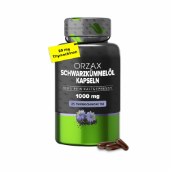 Orzax Schwarzkümmelöl Kapseln - 1000mg mit 20mg Thymochinon - Türkisch - 90 Kapseln 🌿 Angebot bei HelloDeals