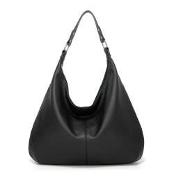 Ashioup Damen Tote Bag Vintage PU Leder Handtaschen für Frauen Hobo Taschen Schultertasche mit Reißverschluss Schwarz 🔥👜 Angebot bei HelloDeals