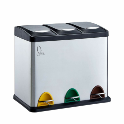 🌟 Super Deal! SVITA TC3X8 Küchen-Eimer 24 Liter 3X 8L Edelstahl dreifach Abfalleimer 🗑️ Angebot bei HelloDeals