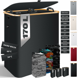 KESSER® Wäschekorb mit Deckel 2 Fächer faltbar 170 Liter Wäschebox Wäschetruhe 🧺 Angebot bei HelloDeals