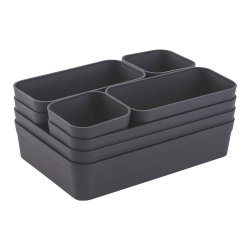 🌟 Mega Deal! 1x Schubladen-Organizer Set in Anthrazit 🌈 Angebot bei HelloDeals