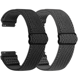 🌟SHIJZWD Elastische Uhrenarmbänder 22mm - Schwarz+Grau 🌈 Angebot bei HelloDeals