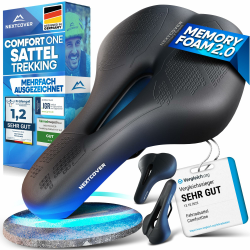 NEXTCOVER® Fahrradsattel mit Memory-Foam 2.0 🚲 | Bequemer ergonomischer Sattel für Damen & Herren Angebot bei HelloDeals