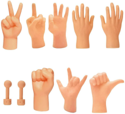 CreepyParty Kleine Hände Mini Hände mit Stab Fingerpuppen Gummi 😂😜 Angebot bei HelloDeals