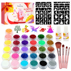 Glitzer Tattoo Set Mädchen - Eleanore's Diary 31 Biologisch Abbaubarer Glitzer, Temporäre Tattoo Kit Angebot bei HelloDeals