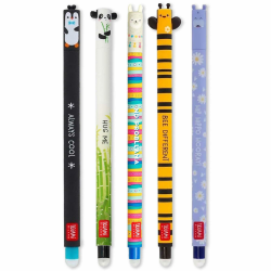 Legami – Set aus 5 radierbaren Gelstiften mit wärmeempfindlicher Tinte 🐧🐼🦙🐝🦛 5er Set Angebot bei HelloDeals