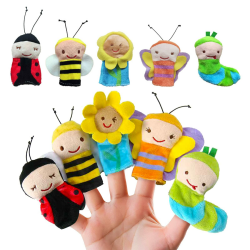 Liwein 5 Stück Fingerpuppen 🐝🦋🐞🐛🌻 Angebot bei HelloDeals