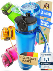 Funkelfuchs® - Trinkflasche für Kinder – 500ml, Blau – Kohlensäure geeignet Angebot bei HelloDeals