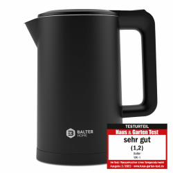 🔥 Angebot! Balter Wasserkocher Edelstahl WK-4, 1,7 Liter, LED, BPA frei, Teekocher (Schwarz) Angebot bei HelloDeals