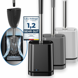 BROSS® Klobürste Silikon - Patentierte Toilettenbürste & Klobürstenhalter - Schwarz Angebot bei HelloDeals