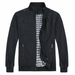 Herren Jacke mit Stehkragen Übergangsjacke Herbst 🍂🧥 #7533 Schwarz Angebot bei HelloDeals