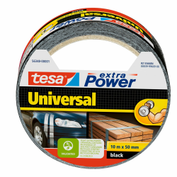 tesa Extra Power Universal Gewebeband - Gewebeverstärktes Ductape zum Reparieren, Befestigen, Bündeln, Verstärken oder Abdichten - Schwarz Angebot bei HelloDeals