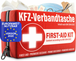🚑 KFZ Verbandstasche nach neuer Norm 2025 inkl. Beatmungstüchern Angebot bei HelloDeals