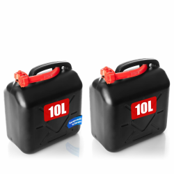 🚗🛢️ BigDean 2 Stück Benzinkanister 10L mit flexiblem Ausgießer - Kraftstoffkanister für Benzin & Diesel - UN-Zulassung handlicher Kanister Dieselkanister Reservekanister - Made in Europa Angebot bei HelloDeals