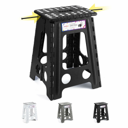 🌟HAUS TAG 43cm Tritthocker Klappbar - Schwarz Faltbarer Hocker Tritthocker 🪜 Angebot bei HelloDeals