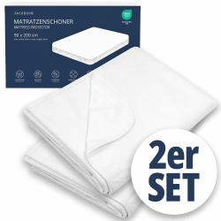 🛏️ JACOBSON Matratzenschoner 90x200 cm - 2er Set - Wasserdichte Matratzenauflage 🌟 Angebot bei HelloDeals
