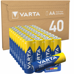 🔋 VARTA Batterien AA, Industrial Pro, Alkaline Batterie, 1,5V - 40 Stück (1er Pack) - Made in Germany Angebot bei HelloDeals