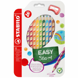STABILO - Ergonomischer Buntstift für Rechtshänder - EASYcolors - 🌈 12er Pack mit Spitzer 🖍️ Angebot bei HelloDeals