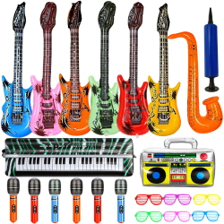 🎸🎤 Smilixin 22 Stück Aufblasbare Instrumente Spielzeug Set 🎷🕶️ Angebot bei HelloDeals